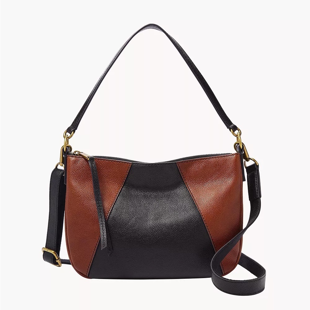 Fossil LIKE NEW Skylar Black/Brown Crossbody and Shoulder Strap